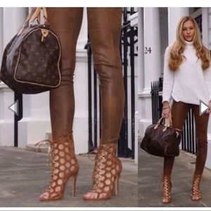 ZARA camel vegan Leather Leggings ✨💕